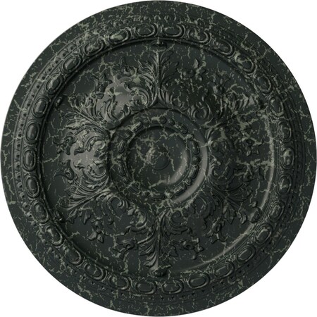 Ekena Millwork Oslo Ceiling Medallion (Fits Canopies up to 7 5/8"), 38 3/8"OD x 2 7/8"P, Painted Turtle Crackle CM38OSPTC